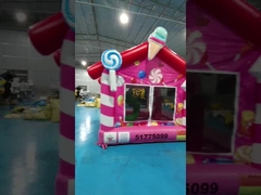 EN14960 بيت القفز التجاري القابل للنفخ مع موضوع الحلوى PVC 3x3m القصر القفز القابل للنفخ