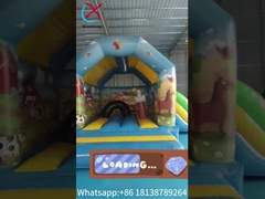 الأطفال التجارية القصر القفز القابل للنفخ مع موضوع المزرعة المنزلية القفزة القابلة للنفخ