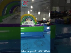 المنزلقات المائية المضخة ذات المسار الواحد للأطفال والبالغين استئجار الحفلات المخصصة المنزلقات المائية المضخة مع المسبح