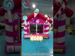الدرجة التجارية في الهواء الطلق في الداخل القفز القابل للنفخ البيت الحلوى الوردي منزل القفز القابل للنفخ القلعة