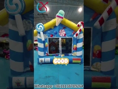 الدرجة التجارية في الهواء الطلق في الداخل القفز القابل للنفخ منزل الحلوى الأزرق منزل القفز القابل للنفخ قلعة