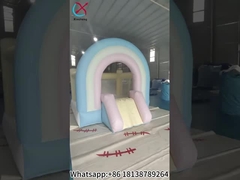 مجموعة منزل نطاطة مع زحليقة قوس قزح قابلة للنفخ داخلية مع زحليقة
