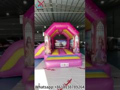 عرض قلعة نطاطة قابلة للنفخ للأميرات من Factory Girls مع عرض توضيحي لقلعة نطاطة وردية اللون