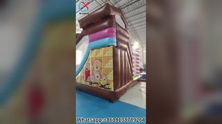 بيت الدب اللطيف المرتد مع منزلق للأطفال
