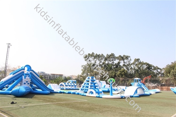 أزرق أبيض عملاق البحر قابل للنفخ ماء منزلق ماء متنزه عقبة بالطبع