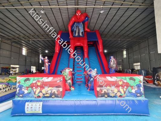 شرائح مزدوجة قابلة للنفخ تجارية رجل العنكبوت شرائح قابلة للنفخ جافة قلعة للأطفال والبالغين للبيع